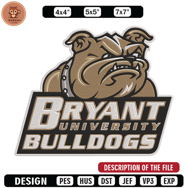 Bryant Bulldogs mascot embroidery design, NEC embroidery,Sport embroidery, logo sport embroidery, Embroidery design.jpg