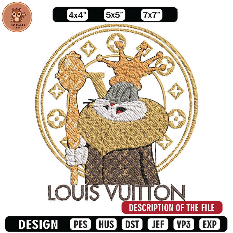 Bunny cartoon lv Embroidery Design, Lv Embroidery, Embroidery File, Brand Embroidery, Logo shirt, Digital download.jpg