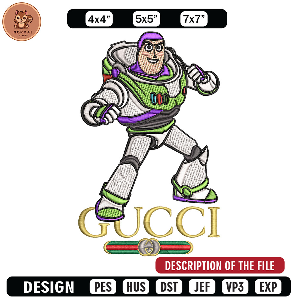 Buzz lightyear Gucci Embroidery design, Buzz lightyear Embroidery, cartoon design, Embroidery File, Instant download..jpg