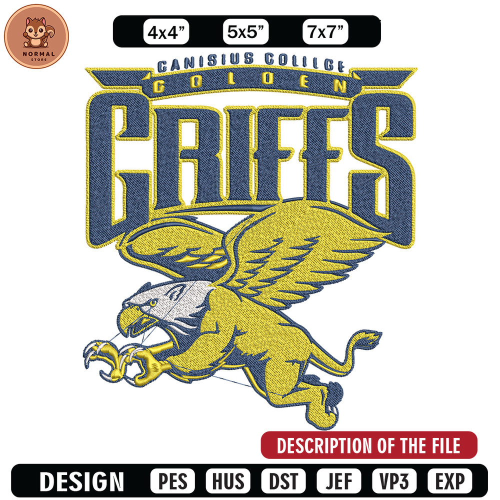 Canisius College logo embroidery design, Hockey embroidery, Sport embroidery, logo sport embroidery, Embroidery design.jpg