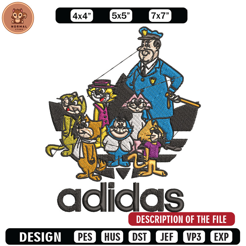 Cartoon cat Embroidery Design, Adidas Embroidery, Embroidery File, Cartoon Embroidery, Logo shirt, Digital download.jpg