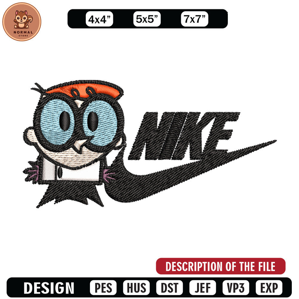 Dexter cartoon Nike Embroidery design, Dexter cartoon Embroidery, Nike design, Embroidery file, Instant download..jpg