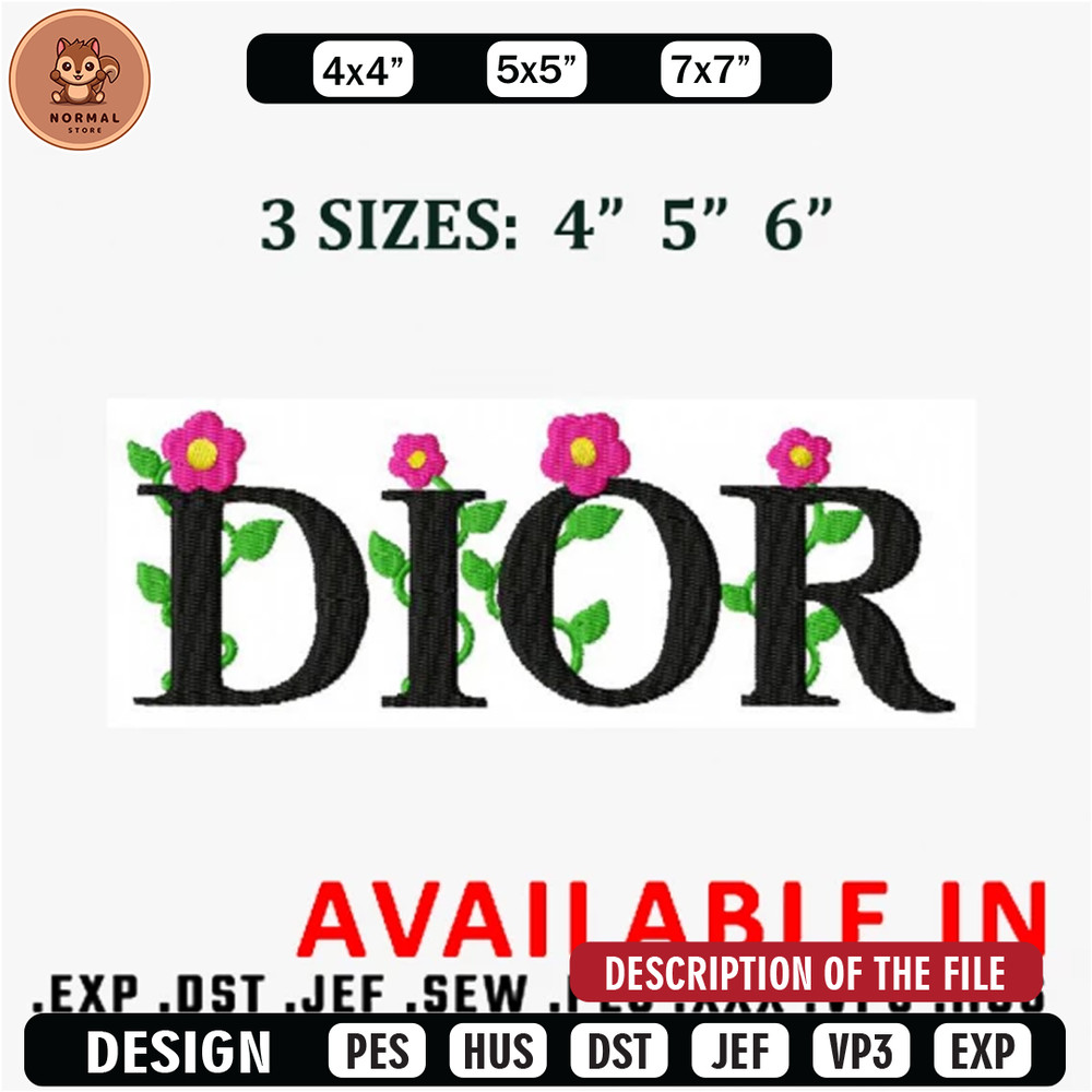 Dior logo embroidery design, Embroidered shirt, Brand Embroidery, Brand design, Brand shirt, digital download.jpg
