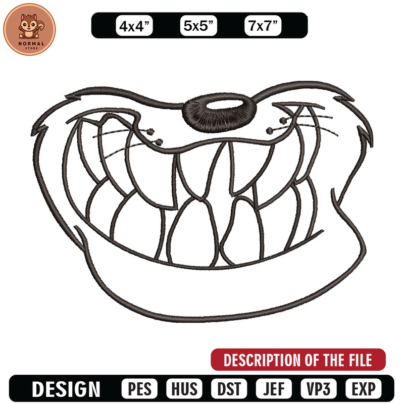 Dog black white embroidery design, cartoon embroidery, cartoon design, Embroidery file, cartoon shirt, Instant download.jpg