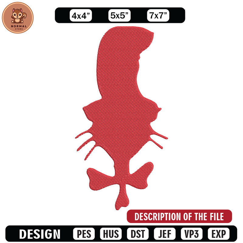 Dr Seuss Red Embroidery Design, Dr Seuss Embroidery, Embroidery File, Embroidery design, Digital download..jpg