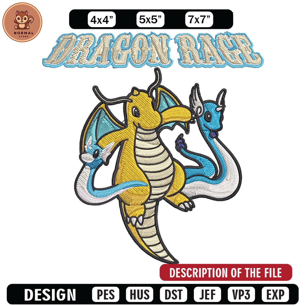 Dragonite Embroidery Design, Pokemon Embroidery, Embroidery File, Anime Embroidery,Anime shirt, Digital download.jpg