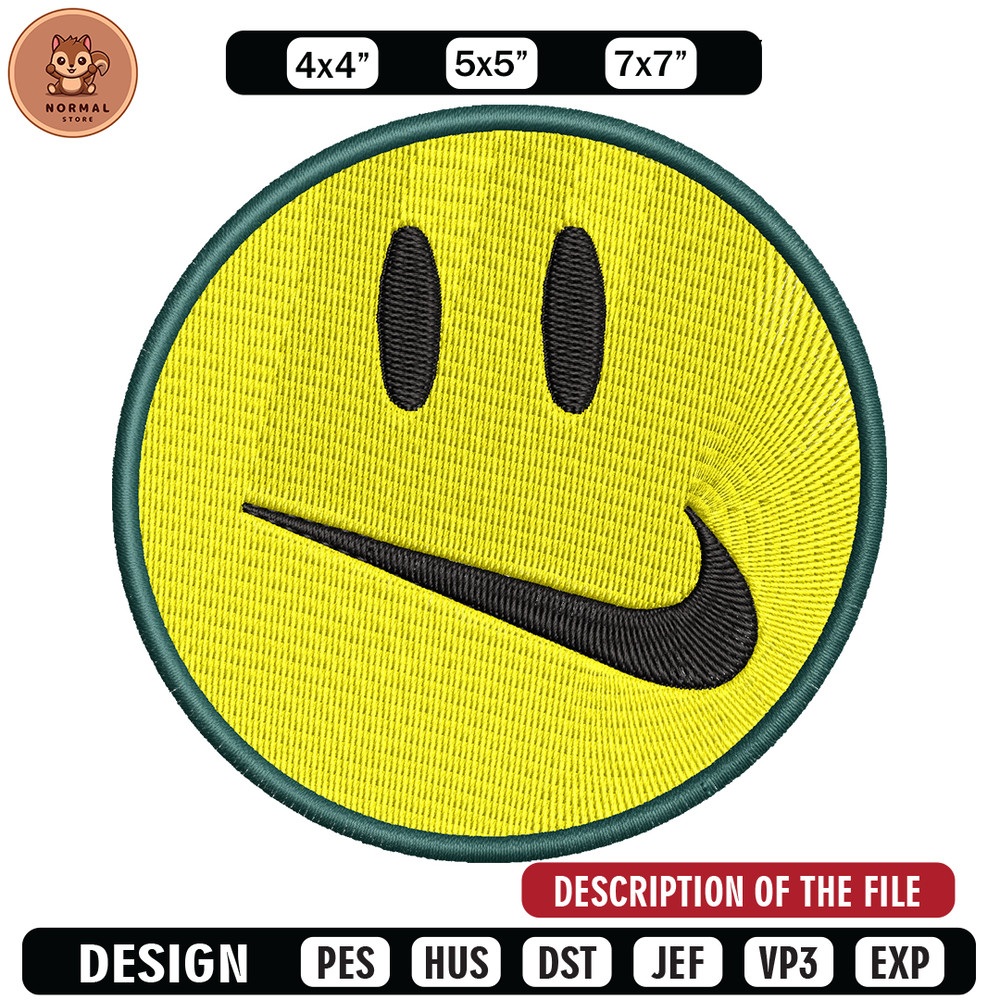 Emoji smile swoosh embroidery design, Emoji embroidery, logo design, embroidery file, logo shirt, Digital download.jpg