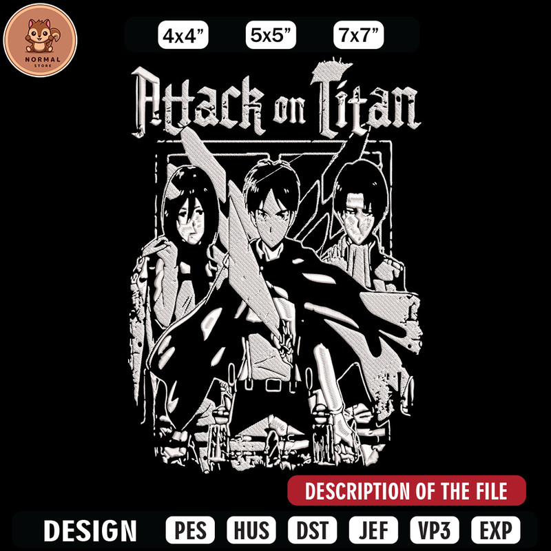 Eren friends Embroidery Design, Aot Embroidery, Embroidery File, Anime Embroidery, Anime shirt, Digital download..jpg