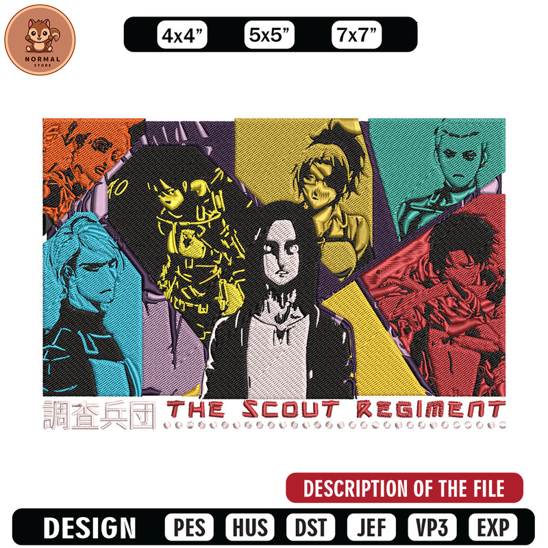 Eren friends Embroidery Design, Aot Embroidery, Embroidery File, Anime Embroidery, Anime shirt, Digital download.jpg