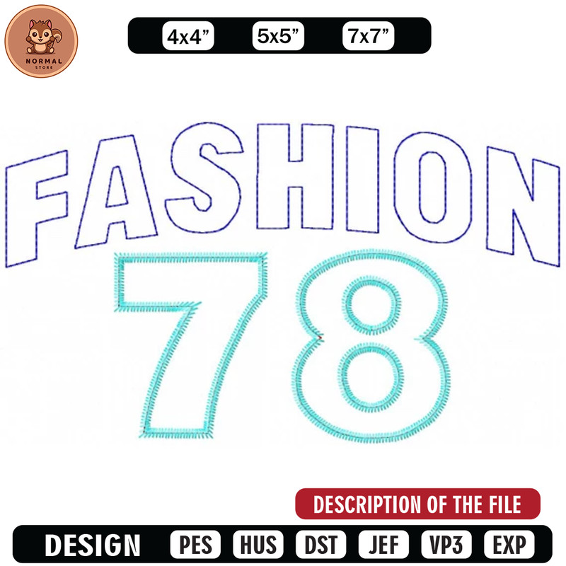 Fashion 78 embroidery design, Embroidery design, Sale design, Embroidered shirt, Logo Embroidered, digital download.jpg