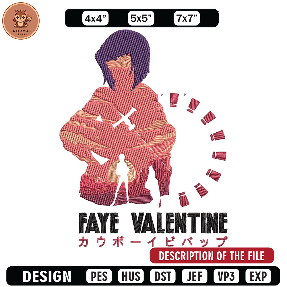 Faye Valentine Embroidery Design, Cowboy bebop Embroidery, Embroidery File,Anime Embroidery,Anime shirt,Digital download.jpg