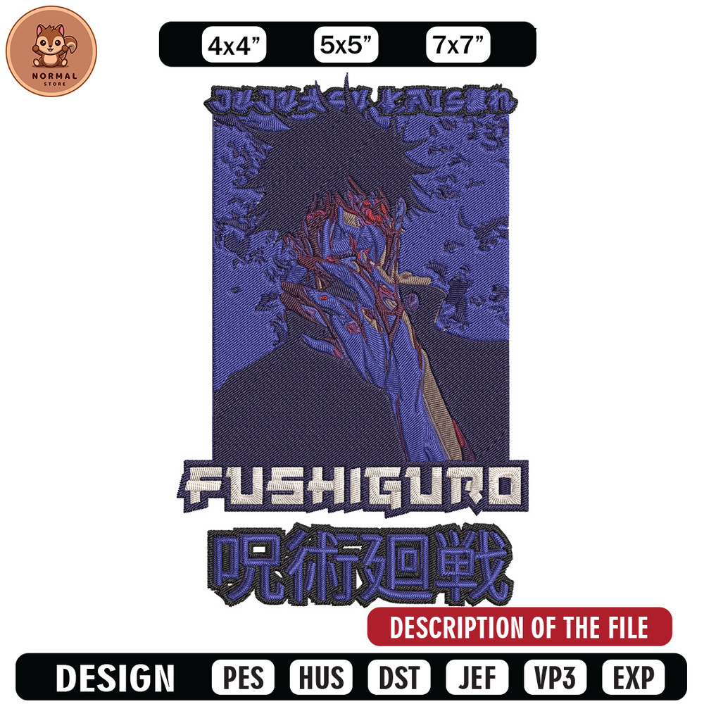 Fushiguro Embroidery Design,Jujutsu Embroidery, Embroidery File, Anime Embroidery, Anime shirt, Digital download.jpg