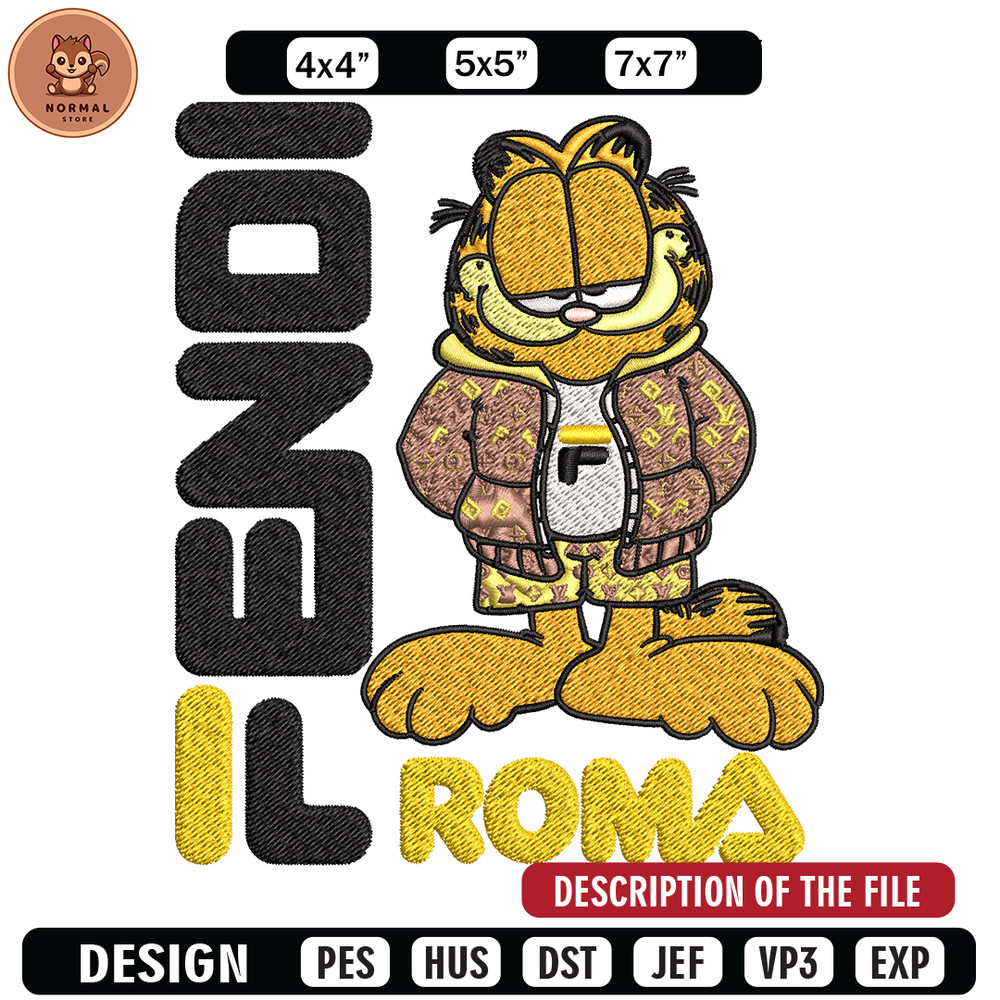 Garfield Fendi Embroidery design, Garfield Fendi cartoon Embroidery, cartoon design, Embroidery File, Instant download..jpg