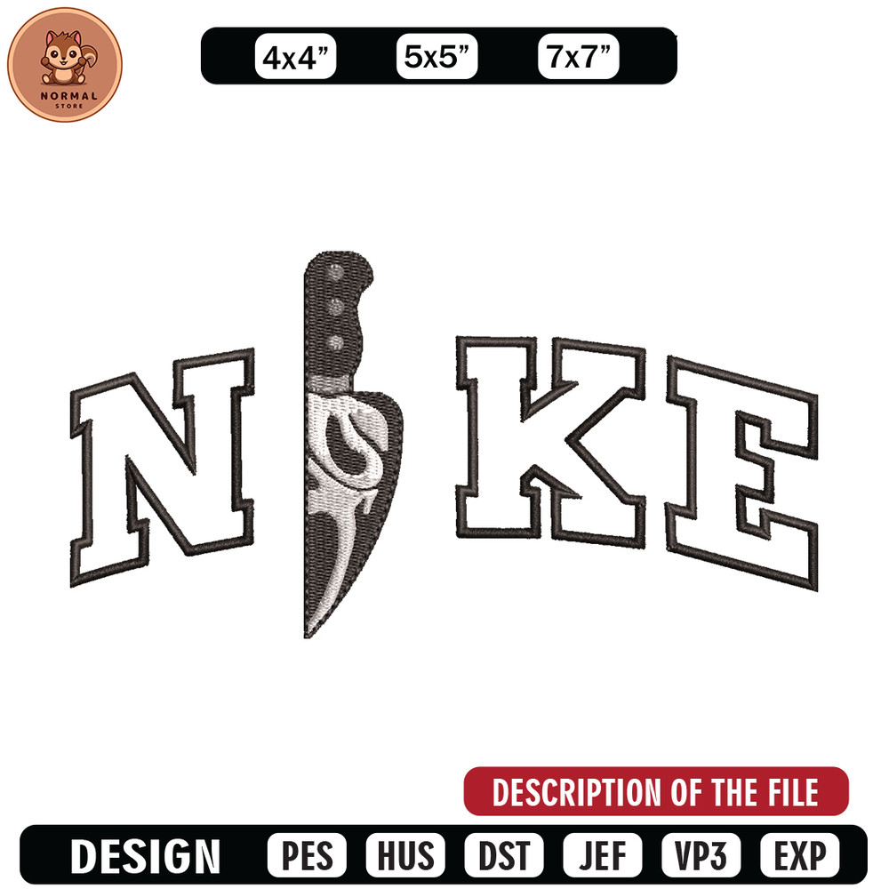 Ghostface knife embroidery design, Ghostface knife embroidery, Nike design, Logo shirt, logo shirt, digital download.jpg