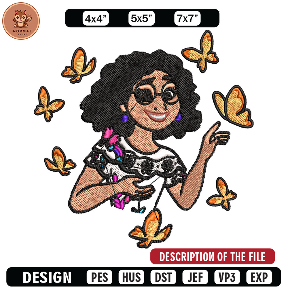 Girl with butterfly cartoon Embroidery design, Cartoon Embroidery, cartoon design, Embroidery File, Instant download..jpg