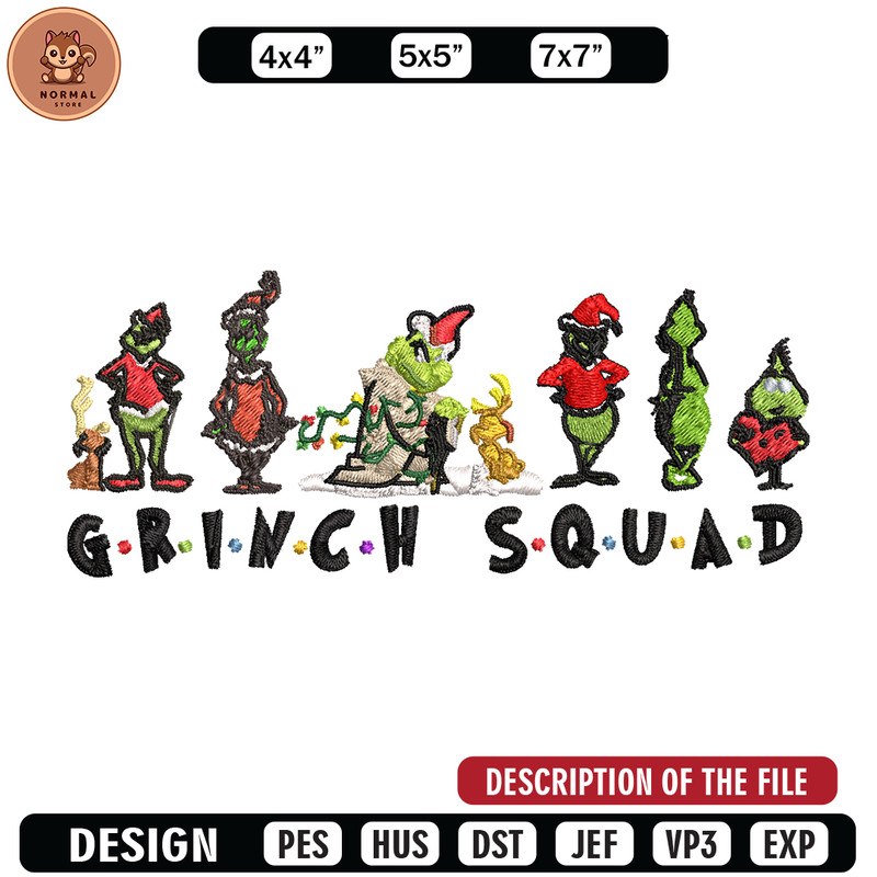 Grinch squad christmas Embroidery design, Grinch Christmas Embroidery, Grinch design, Embroidery File, Digital download.jpg