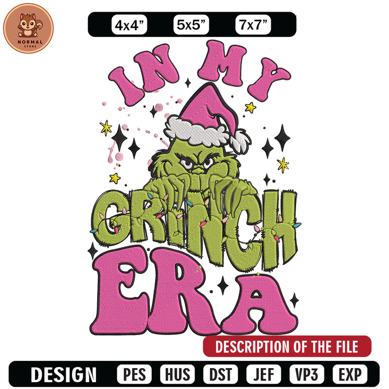 Grinchy era Embroidery Design, Grinch Embroidery, Embroidery File,Chrismas Embroidery, Anime shirt, Digital download.jpg