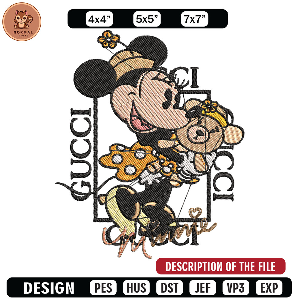 Gucci Minnie mouse Embroidery design, Gucci Embroidery, Disney design, Embroidery File, cartoon shirt, Instant download..jpg