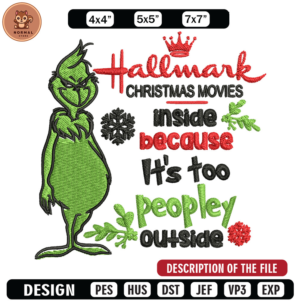 Hallmark Christmas Movies Inside Mr Grinch Embroidery design, Grinch Embroidery, Grinch design, Instant download..jpg