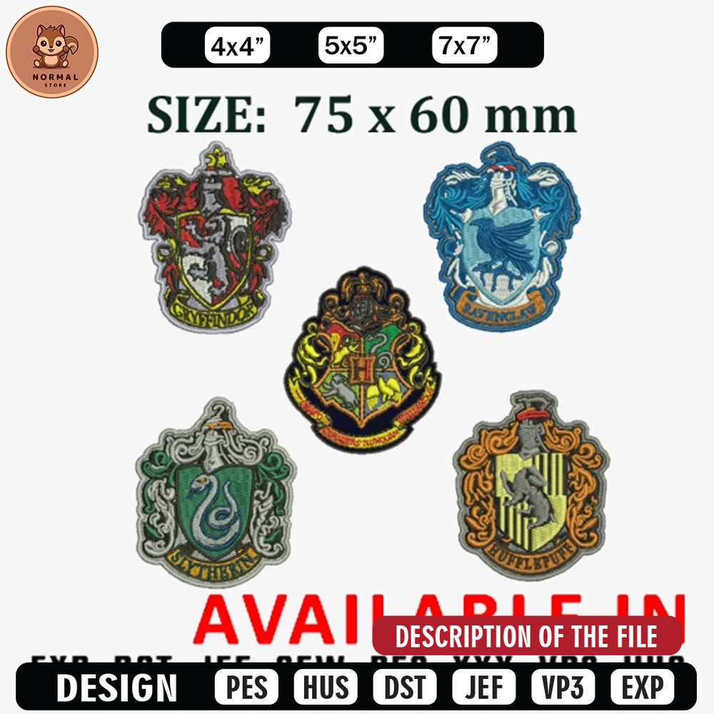 Harry potter logo embroidery design, Brand design, Embroidered shirt, Brand shirt, Brand Embroidery, digital download.jpg