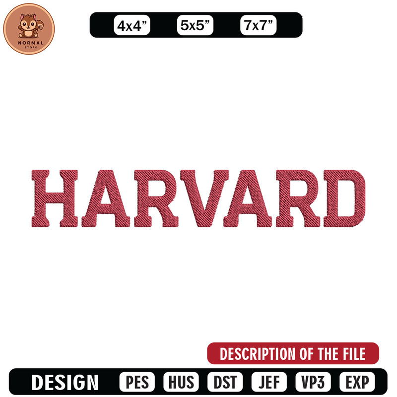 Harvard logo embroidery design, College embroidery, Sport embroidery, logo sport embroidery, Embroidery design.jpg