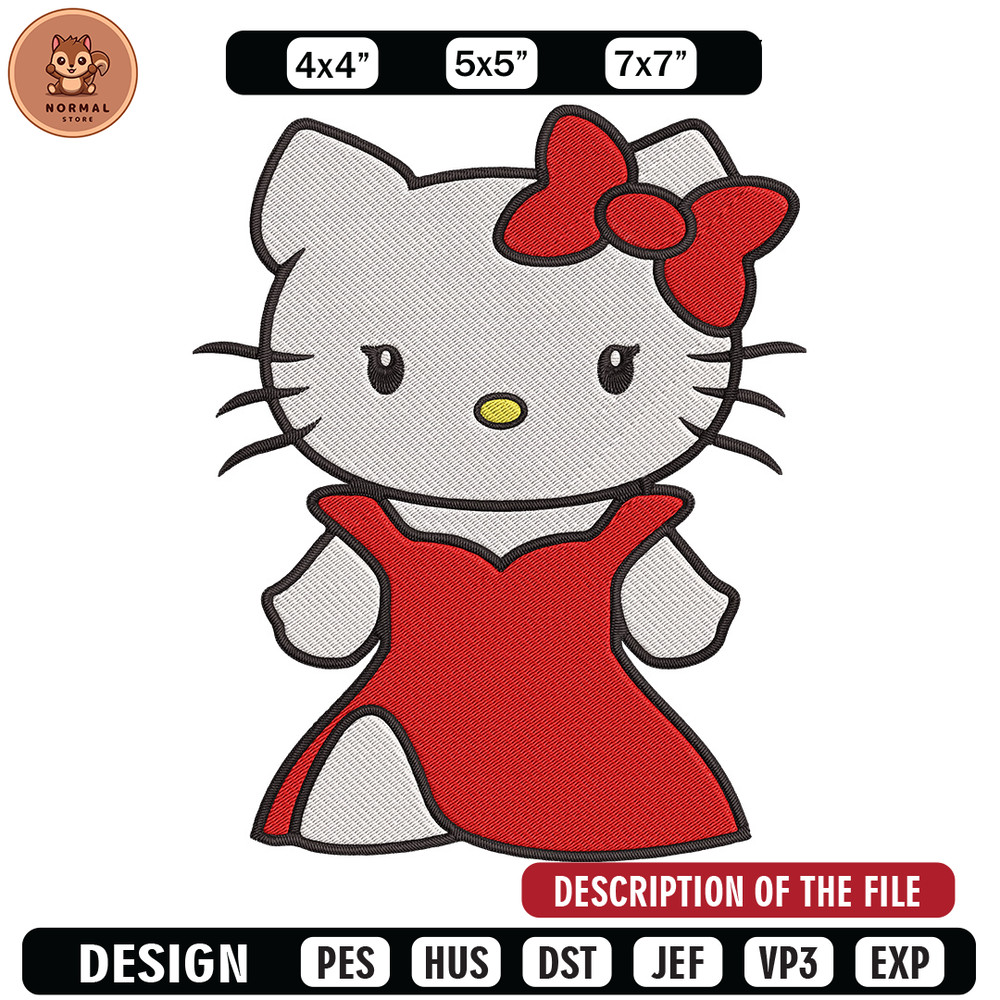 Hello kitty dress Embroidery Design, Hello kitty Embroidery, Embroidery File, Anime Embroidery, Digital download.jpg