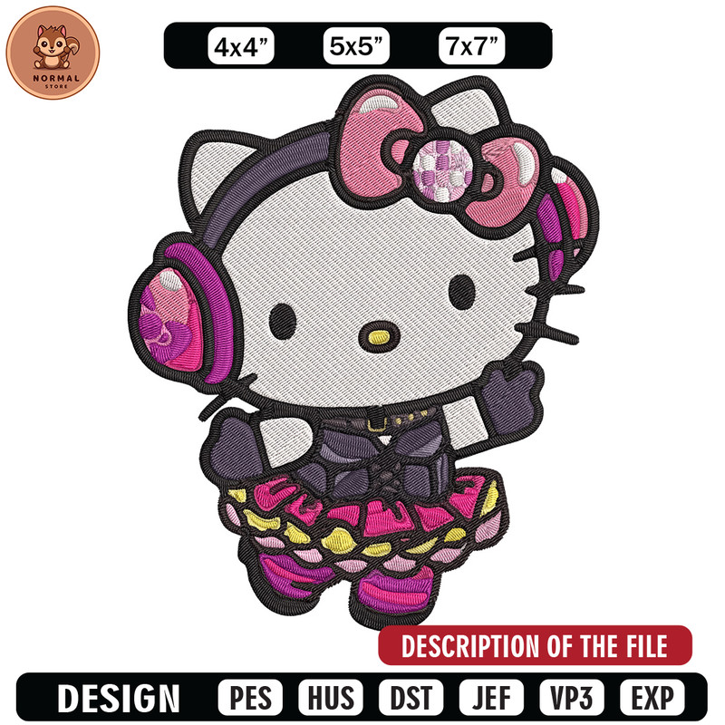 Hello Kitty idol Embroidery Design, Hello kitty Embroidery, Embroidery File, Anime Embroidery, Digital download.jpg
