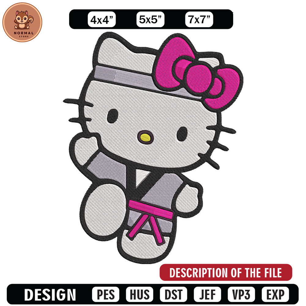 Hello kitty Taekwondo Embroidery Design, Hello kitty Embroidery, Embroidery File, Anime Embroidery, Digital download.jpg