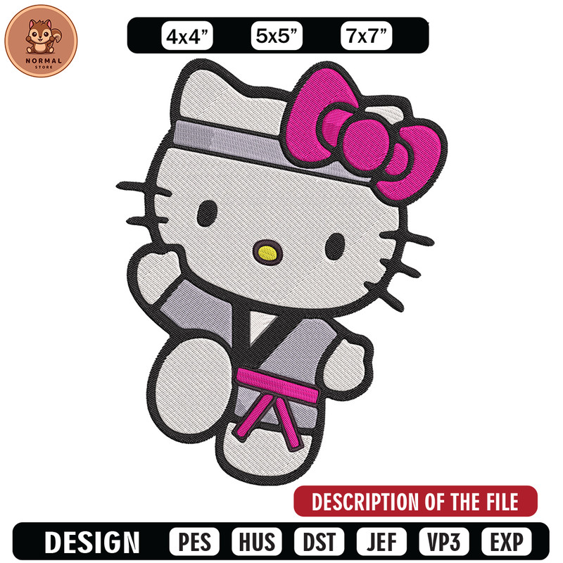 Hello kitty Taekwondo Embroidery Design, Hello kitty Embroidery, Embroidery File, Anime Embroidery, Digital download.jpg