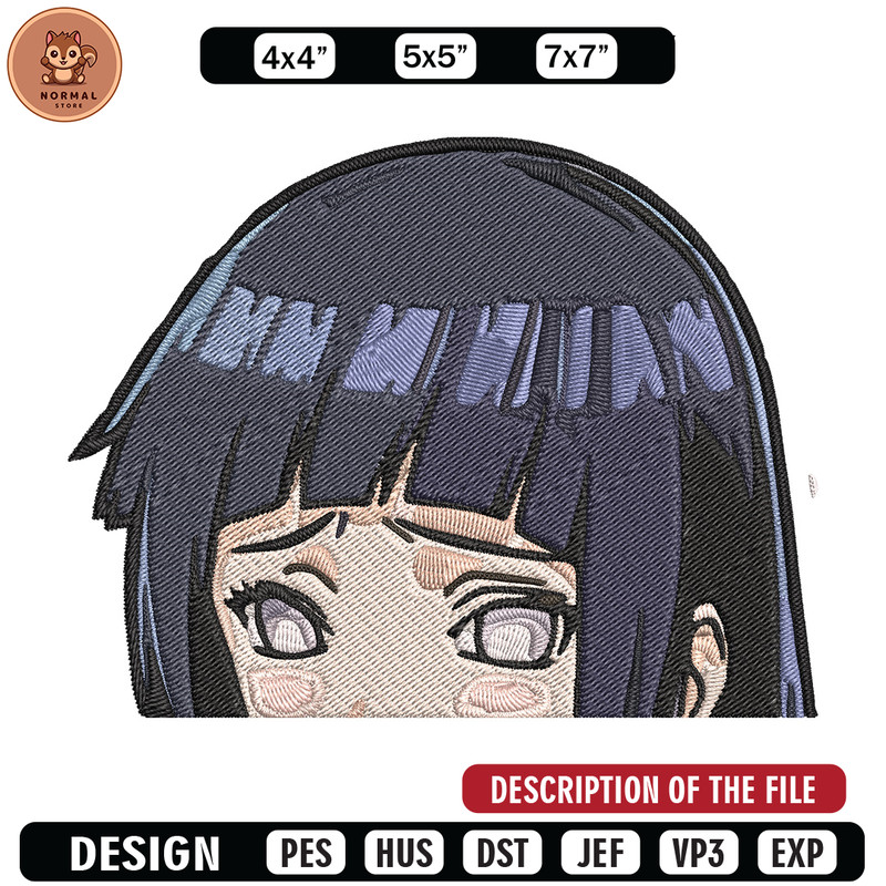 Hinata Peeker Embroidery Design, Naruto Embroidery, Embroidery File, Anime Embroidery, Anime shirt, Digital download.jpg