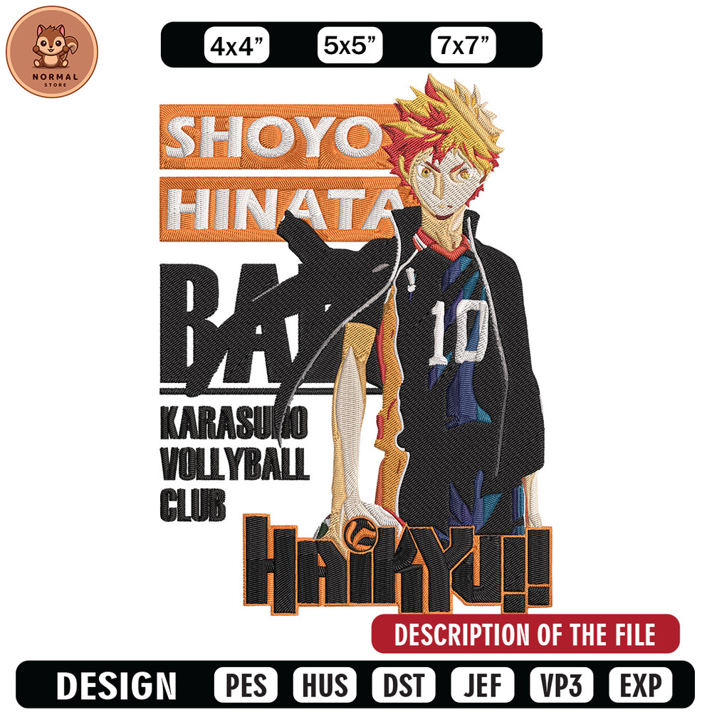 Hinata poster Embroidery Design, Haikyuu Embroidery, Embroidery File, Anime Embroidery, Anime shirt, Digital download.jpg