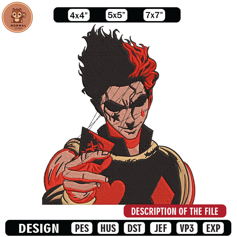 Hisoka Poster Embroidery Design, Hxh Embroidery, Embroidery File, Anime Embroidery, Anime shirt, Digital download.jpg