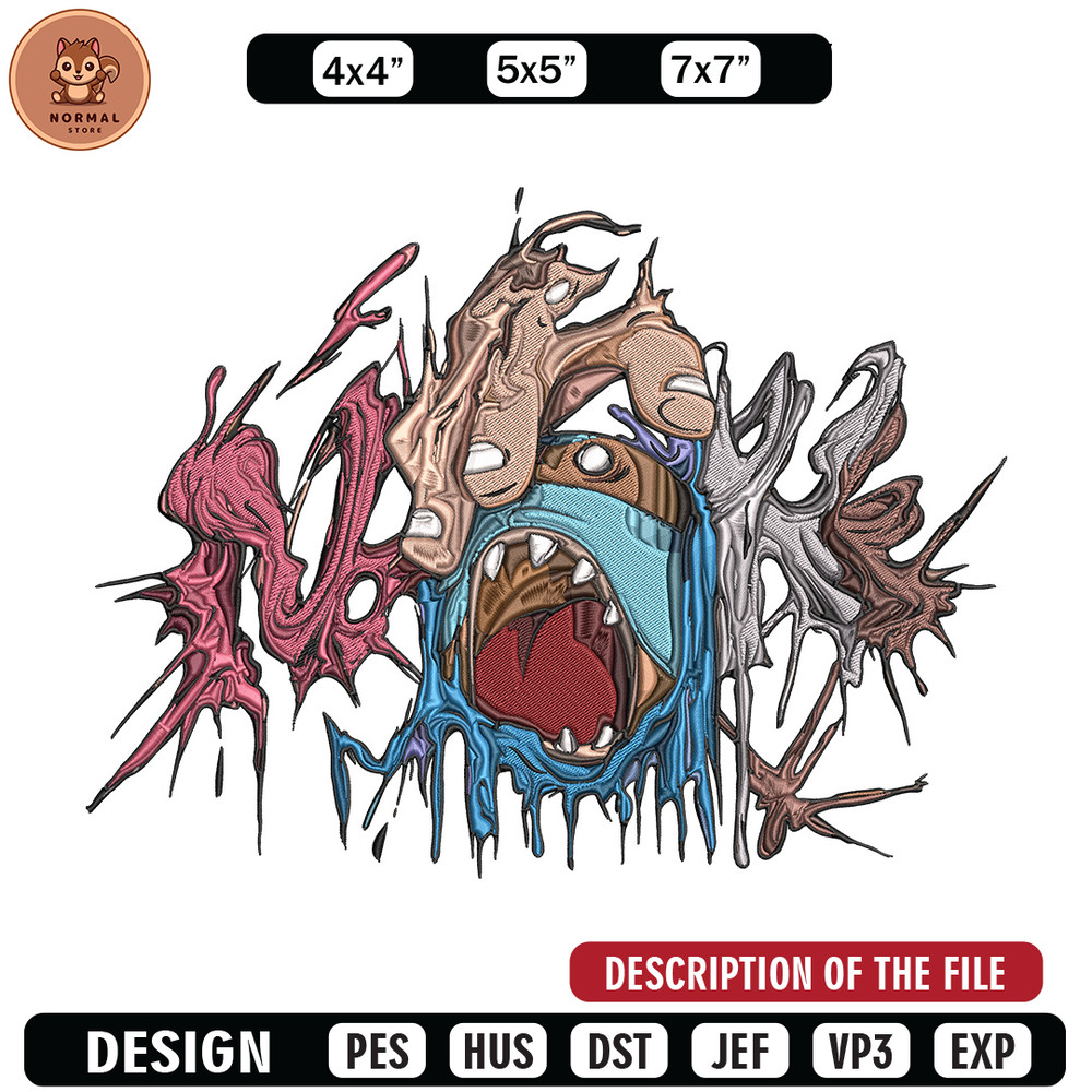 Horror logo Embroidery Design, Horror Embroidery, Embroidery File, Anime Embroidery, Anime shirt, Digital download.jpg