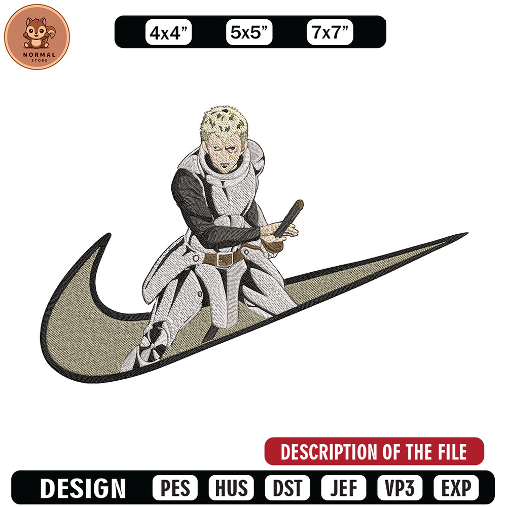 Iaian x nike Embroidery Design, One punch man Embroidery, Embroidery File, Nike Embroidery, Anime shirt,Digital download.jpg