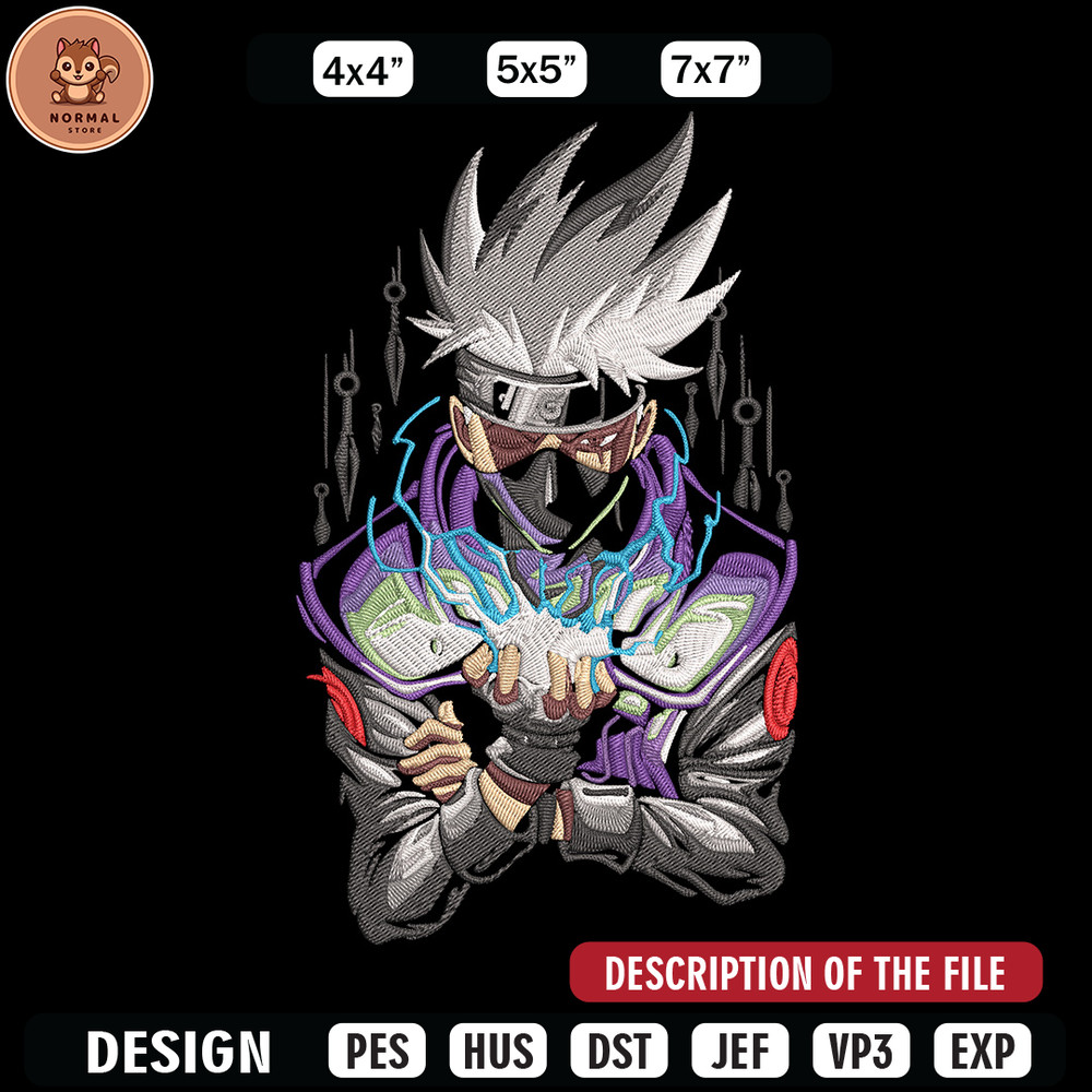 Kakashi Poster Embroidery Design, Naruto Embroidery, Embroidery File, Anime Embroidery,Anime shirt, Digital download..jpg