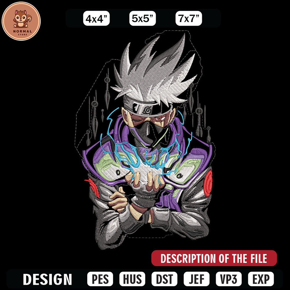 Kakashi Poster Embroidery Design, Naruto Embroidery, Embroidery File, Anime Embroidery,Anime shirt, Digital download.jpg