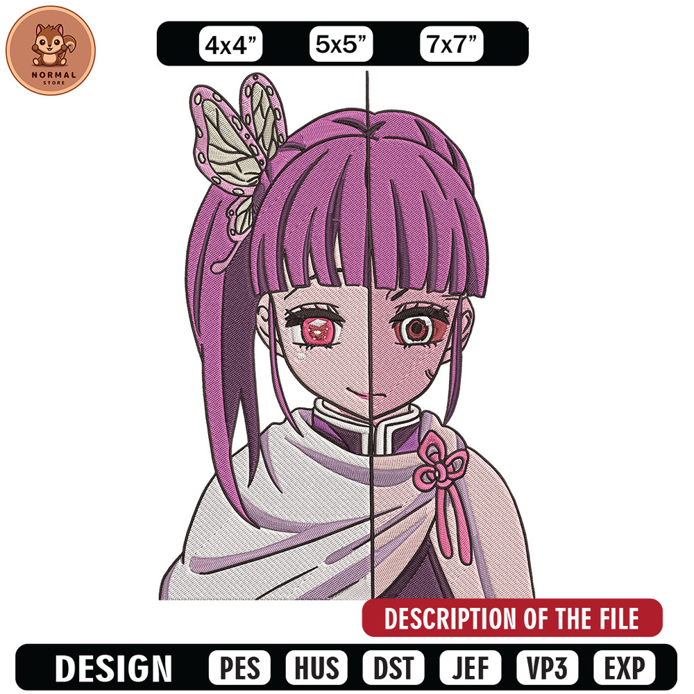 Kanao face Embroidery Design, Demon slayer Embroidery, Embroidery File, Anime Embroidery, Digital download..jpg