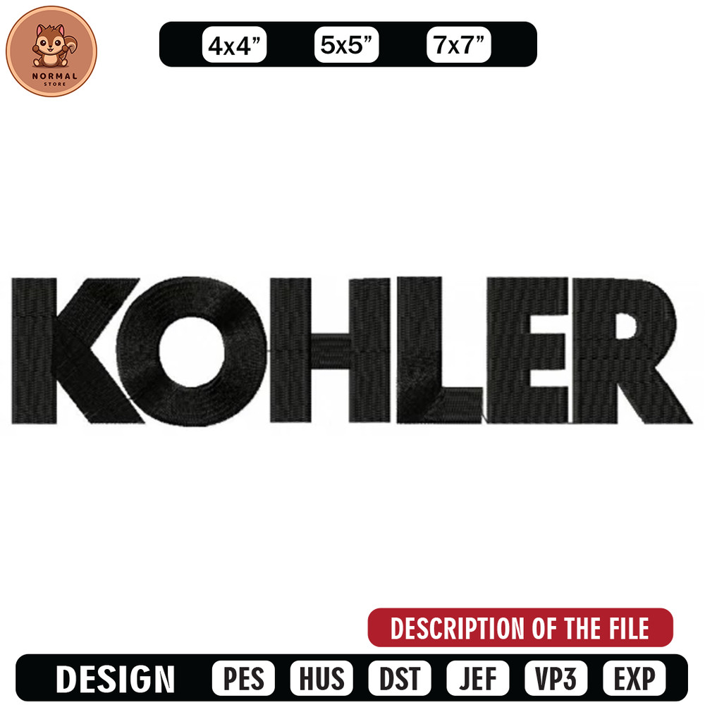 Kohler logo embroidery design, Embroidered shirt, Car Embroidery, Car design, Logo design, digital download.jpg