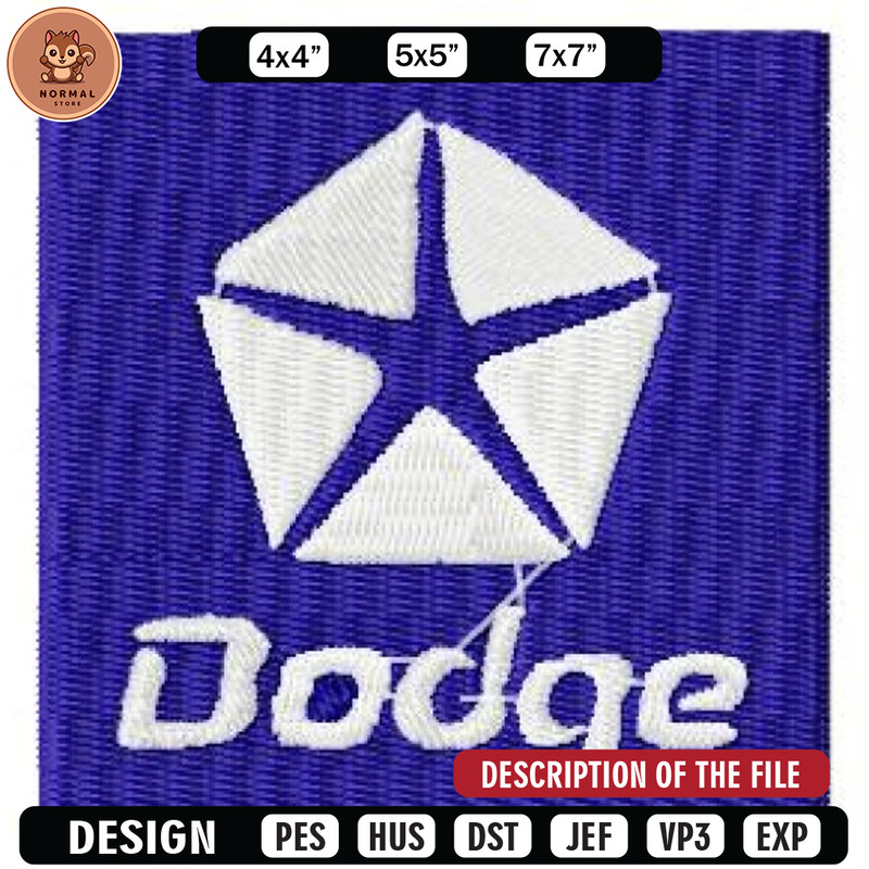 Log dodge embroidery design, Embroidered shirt, Car Embroidery, Car design, Logo design, digital download.jpg