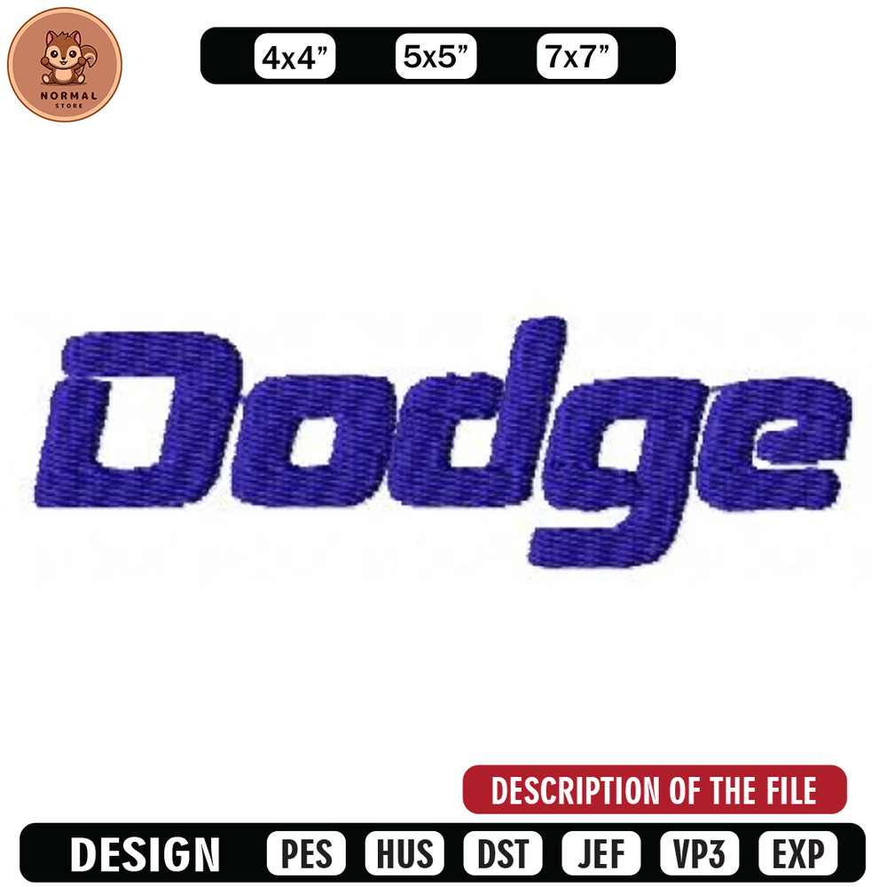 Log dodge text embroidery design, Embroidered shirt, Car Embroidery, Car design, Logo design, digital download.jpg
