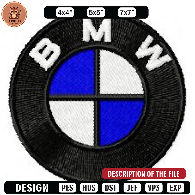 Logo bmw normal embroidery design, Embroidered shirt, Car Embroidery, Car design, Logo design, digital download.jpg