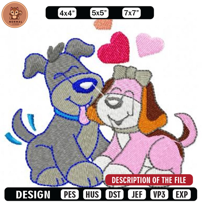 Lovers puppies embroidery design, Embroidery design, Sale design, Embroidered shirt, Love Embroidered, digital download.jpg