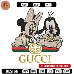 Minnie goofy baby Embroidery Design, Gucci Embroidery, Embroidery File, Logo shirt, Sport Embroidery, Digital download