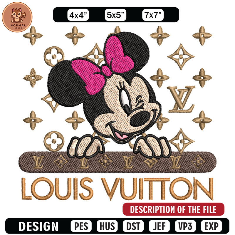 Minnie louis vuitton Embroidery Design, Lv Embroidery, Brand Embroidery, Logo shirt, Embroidery File, Digital download.jpg