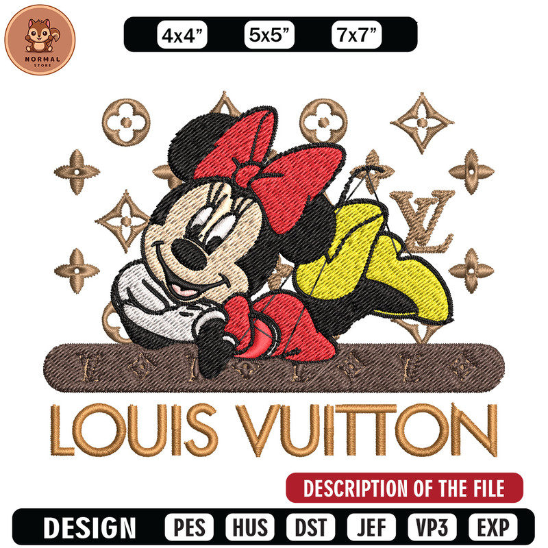 Minnie louis vuitton Embroidery Design, Lv Embroidery, Embroidery File, Brand Embroidery, Logo shirt, Digital download.jpg