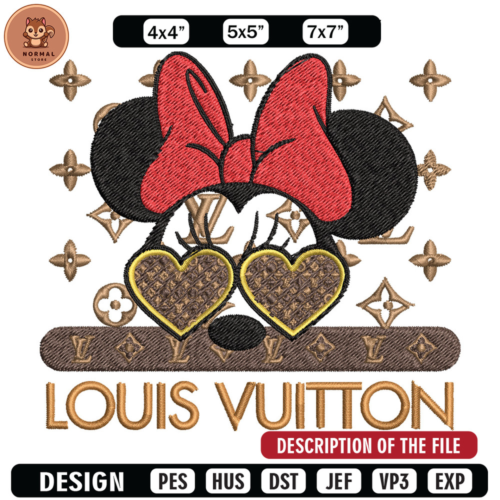 Minnie love lv Embroidery Design, Lv Embroidery, Embroidery File, Brand Embroidery, Logo shirt, Digital download.jpg