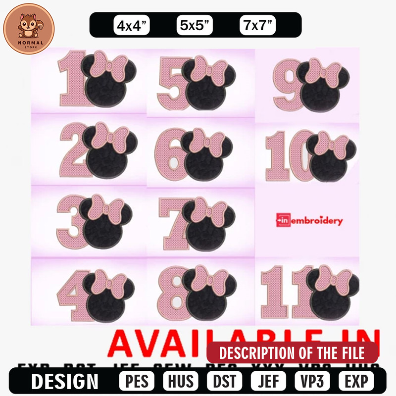 Minnie mouse embroidery design, Disney embroidery, Embroidered shirt, Disney shirt, Disney design, digital download.jpg