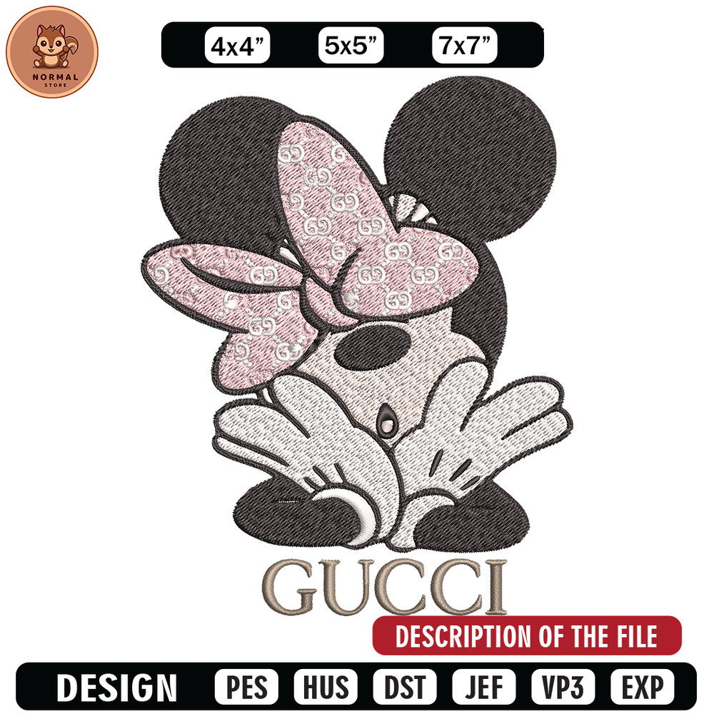 Minnie mouse Embroidery Design, Gucci Embroidery, Brand Embroidery, Logo shirt, Embroidery File, Digital download.jpg