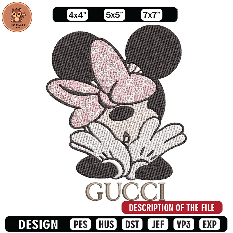 Minnie mouse Embroidery Design, Gucci Embroidery, Brand Embroidery, Logo shirt, Embroidery File, Digital download.jpg