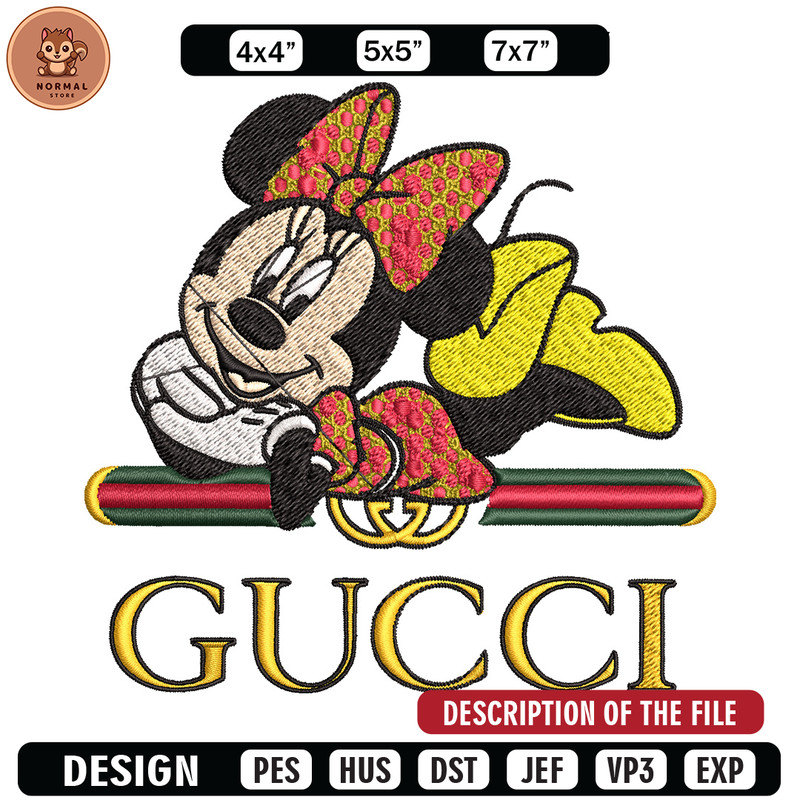 Minnie smile Embroidery Design, Gucci Embroidery, Brand Embroidery, Logo shirt, Embroidery File, Digital download.jpg